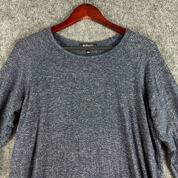 Buffalo David Bitton SweatShirt Mens Small Blue Stretch Long Sleeve Pullover - Picture 3 of 8